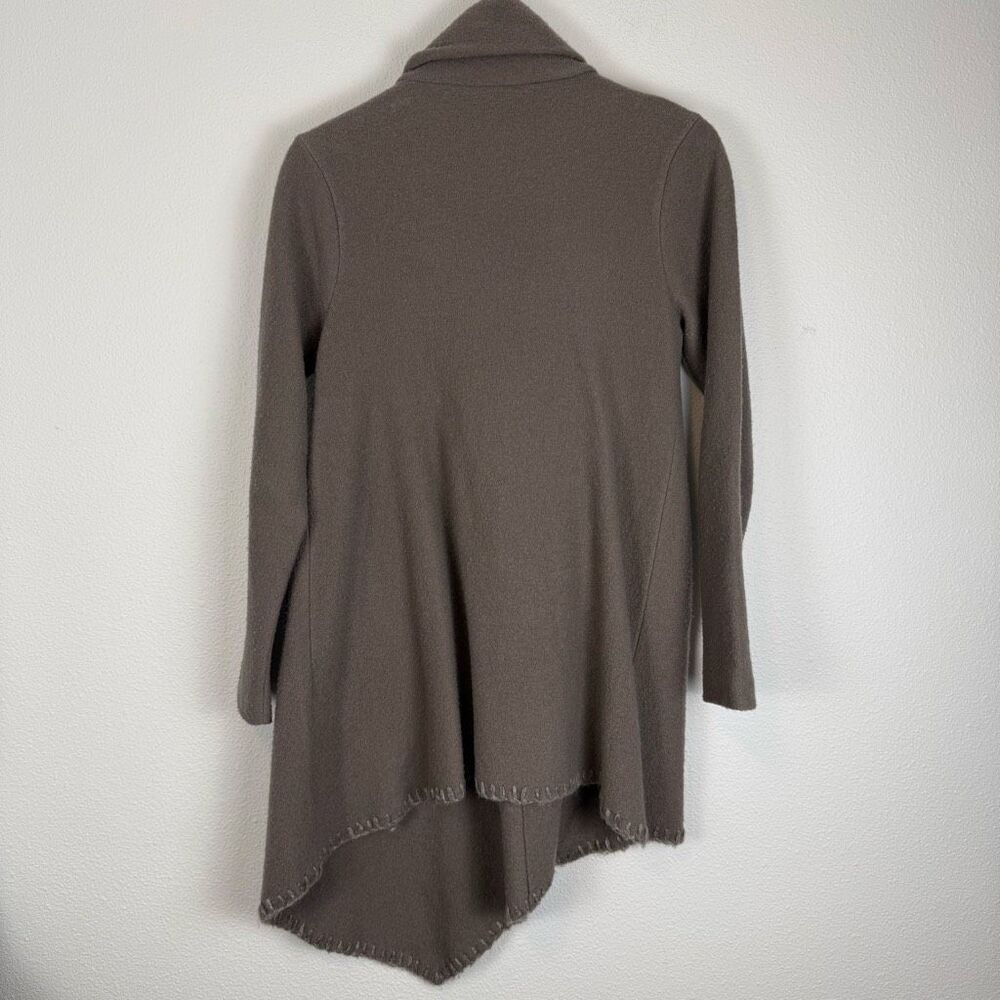 Garnet Hill Asymmetrical Taupe Boiled Wool Wrap Coat Size 4 - Picture 11 of 12